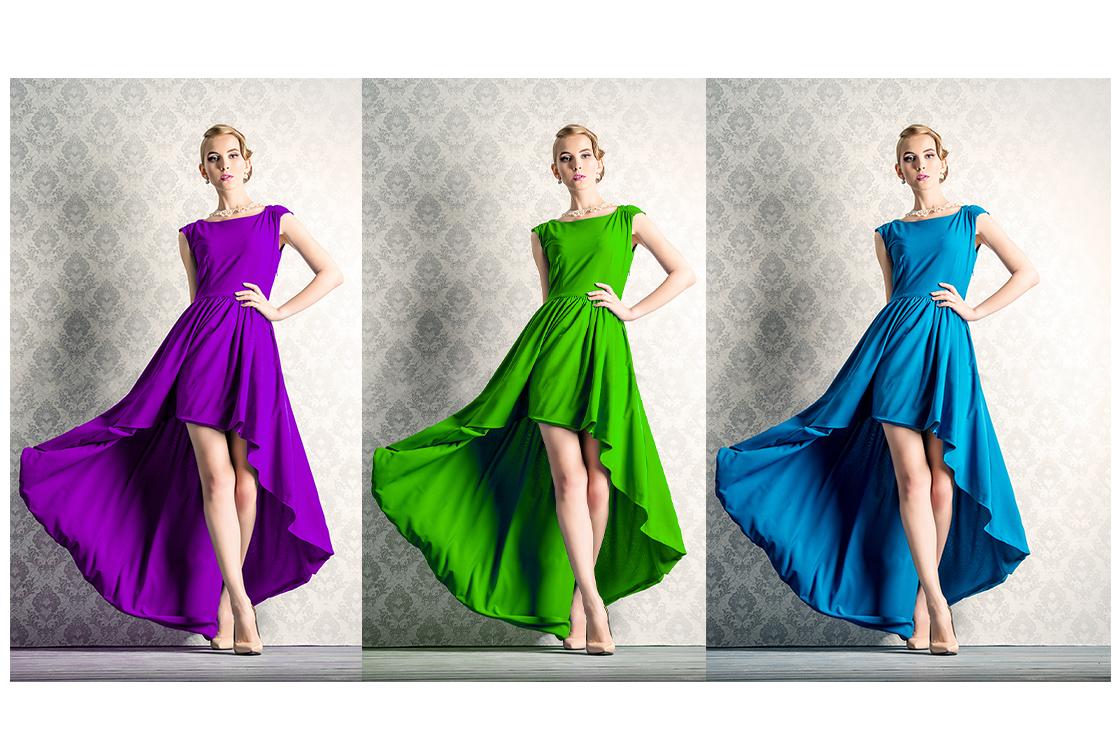 I will change the product color, and color correction, cloth, dress within 24 hours