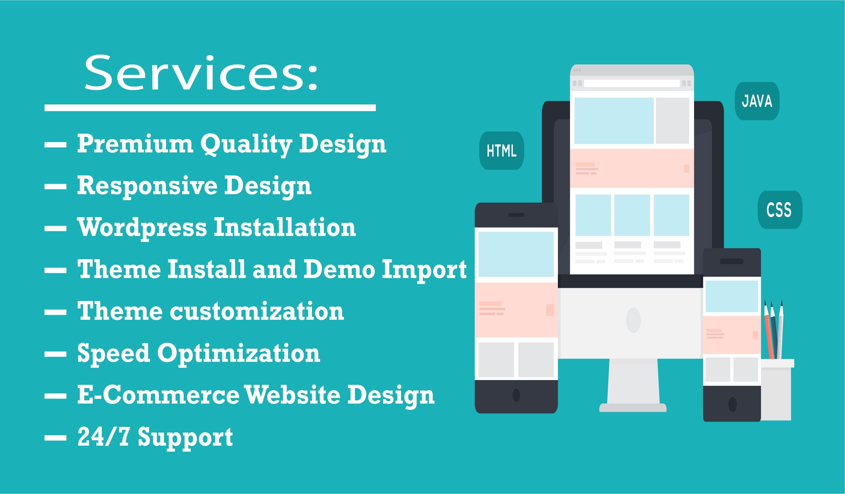 I will do responsive wordpress website design and landing page