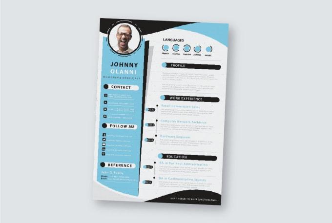 I will design a professional infographic resume CV design under 24h