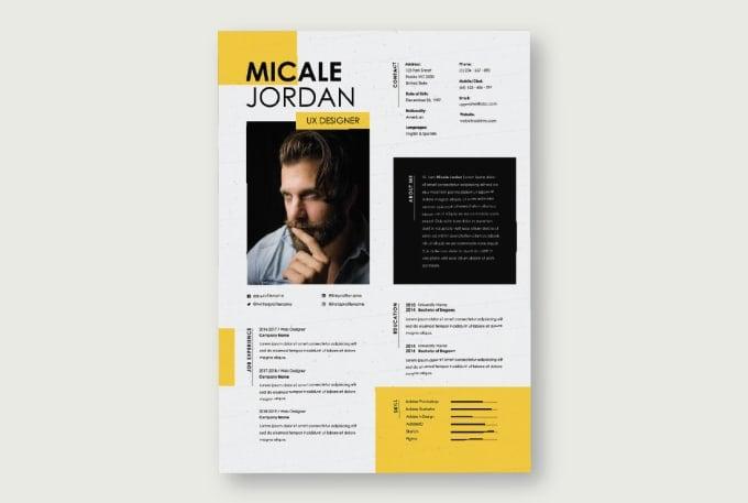 I will design a professional infographic resume CV design under 24h