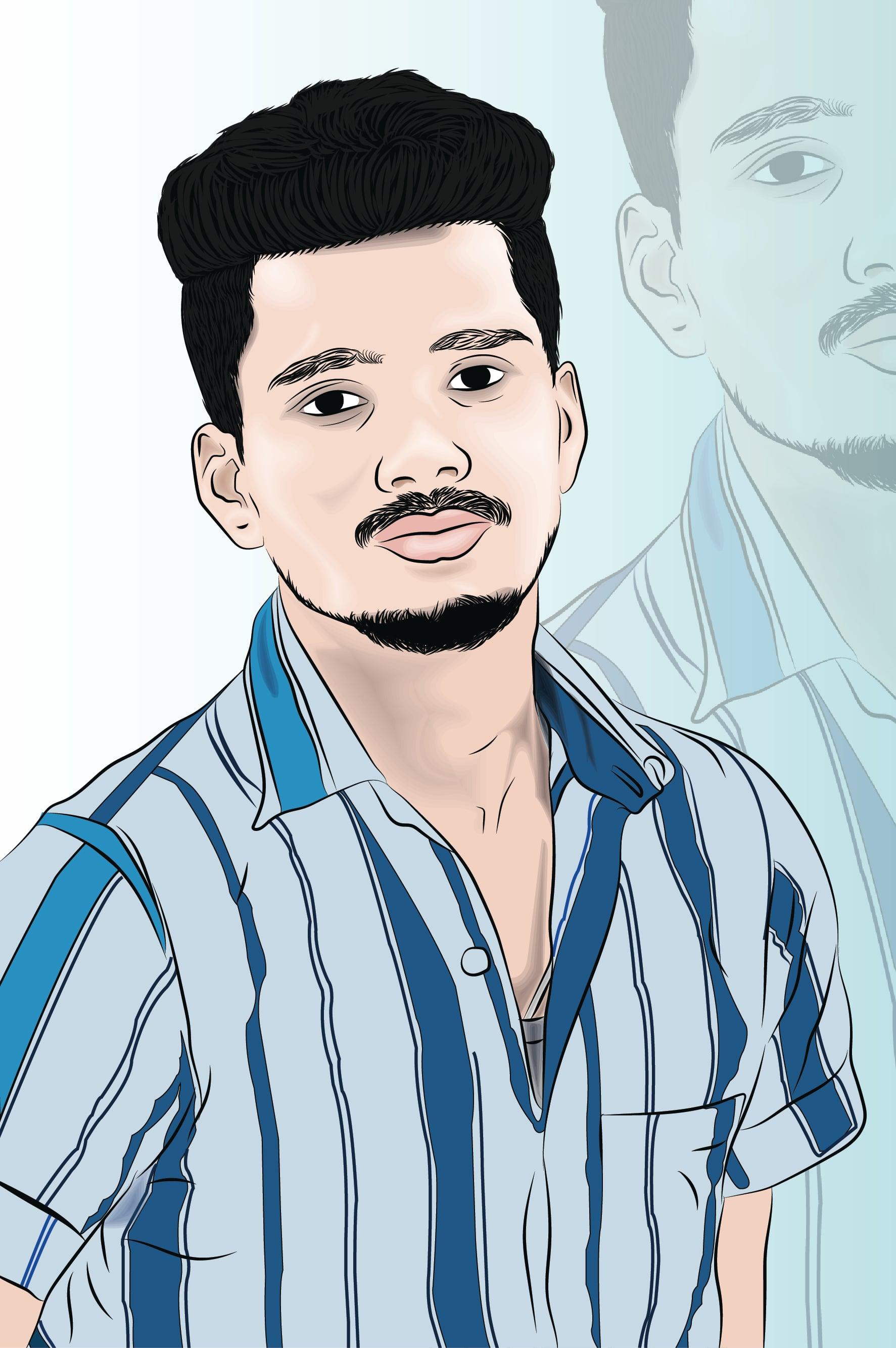 I will draw your photo into amazing portrait Vector art