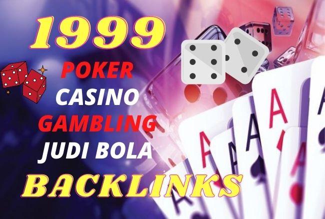 1999 Unique Domain CASINO, GAMBLING, POKER, JUDI BOLA PBN Backlinks