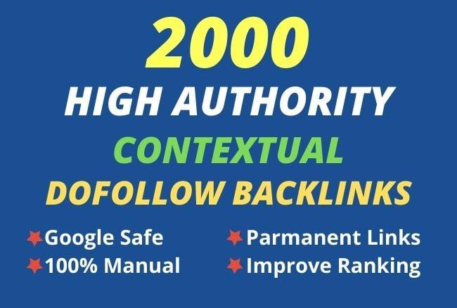I will provide 2000 high authority Contextual dofollow backlinks