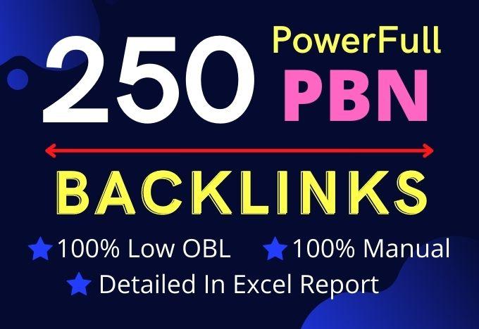 I will build 250 PowerFull Unique Domains dofollow PBN backlinks