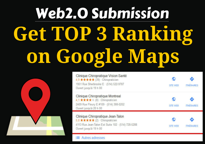 We will implant your google maps in 3000 web2 destinations for Website optimization