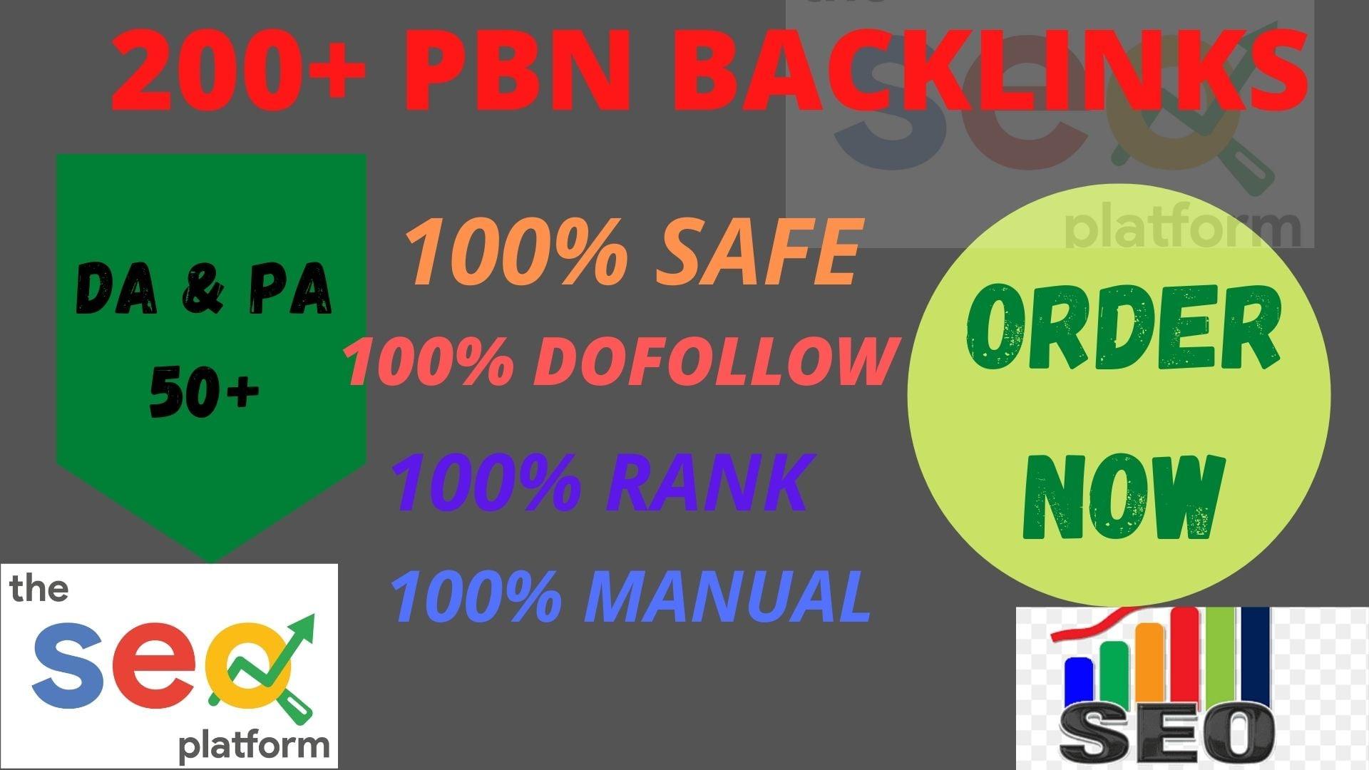 Get powerful 200+ pbn backlink with high DA/PA on your homepage with a unique website Perfect 