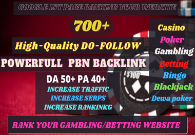 Get 700+ Manual Powerful Backlinks for UFA/CASINO/GAMBLING/POKER/Betting Sites