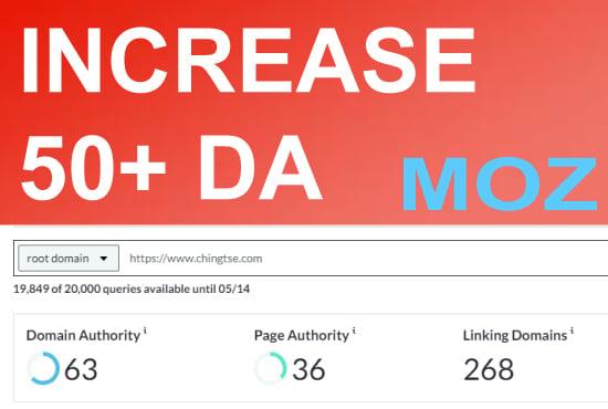 I will Increase Domain Authority DA 50