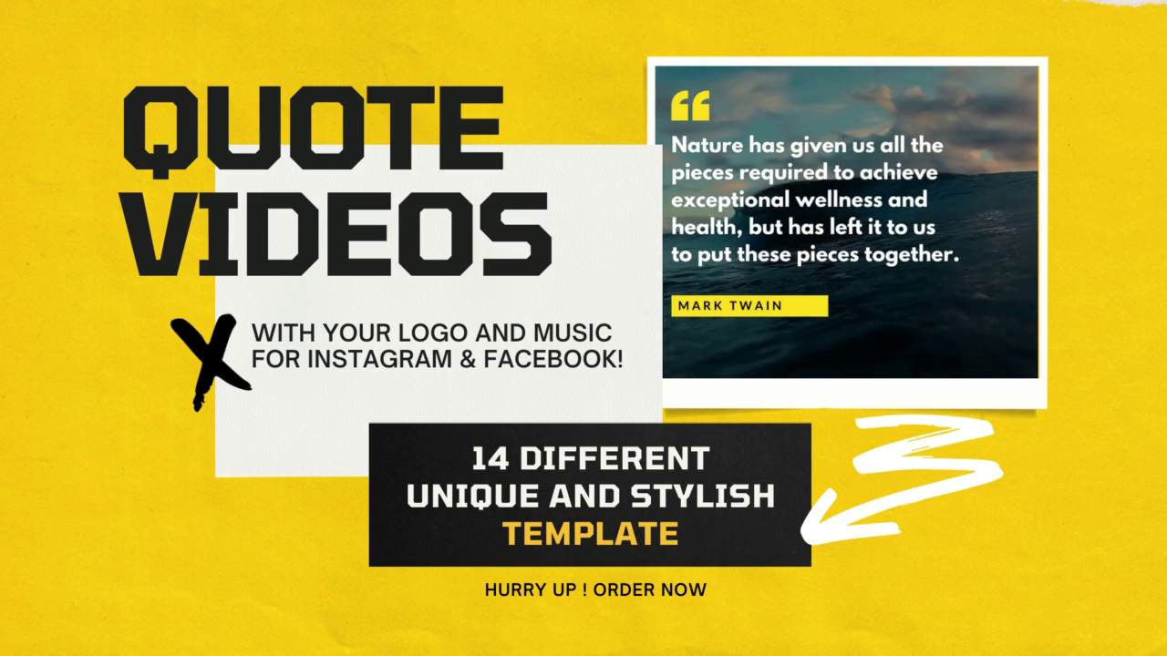 I will create motivational quotes videos for instagram with music and your logo