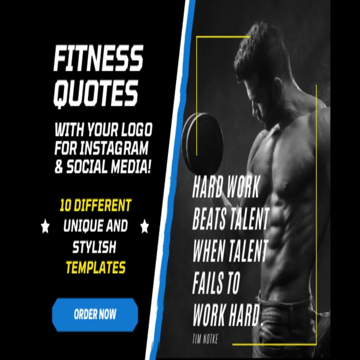 I will design 25 motivational fitness quotes with your logo
