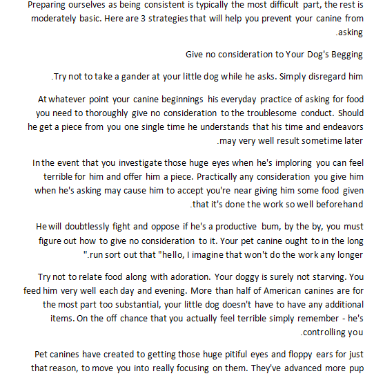 100% exclusive article 500+ words to learn a simple way to prevent your dog from begging for food