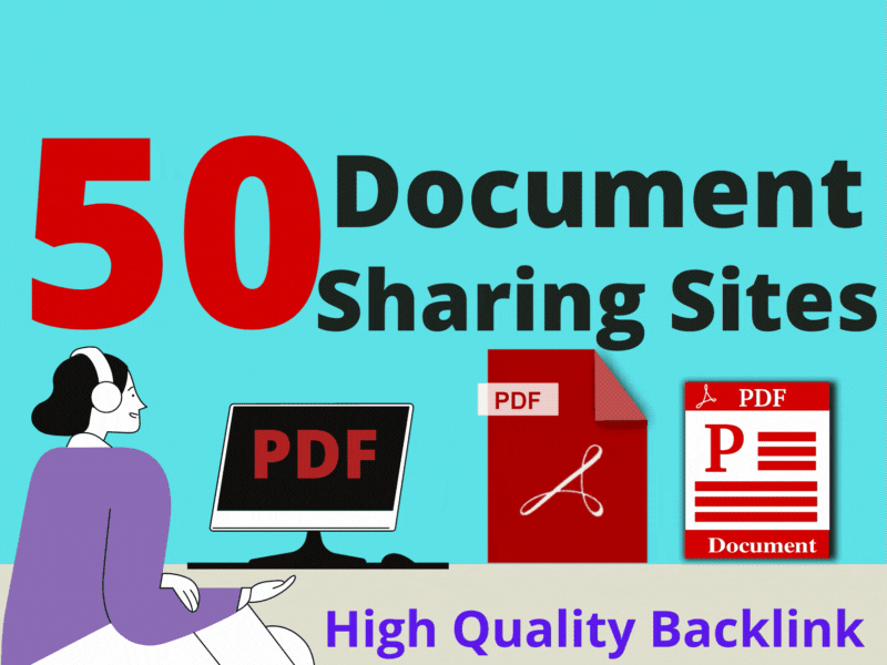 I will do PDF submission on High DA/PA 50 Documents sharing sites
