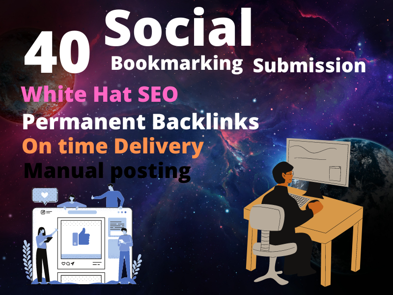  I will do 40 social bookmarking submissions on high quality sites.