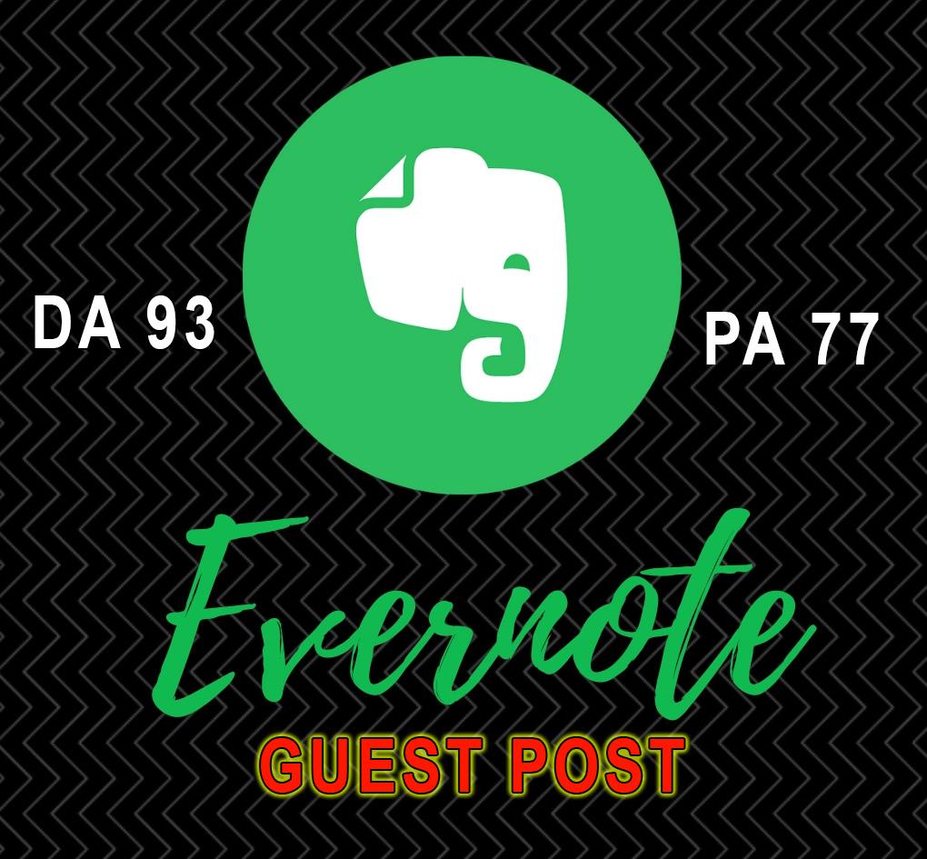  Publish 2 Guest Post on evernote DA 93 with Dofollow Backlinks