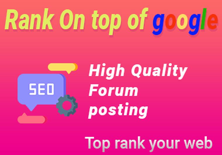 Forum posting assistance, High-authority Manually Backlinks