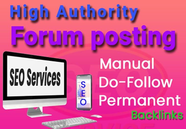 Forum posting assistance, High-authority Manually Backlinks