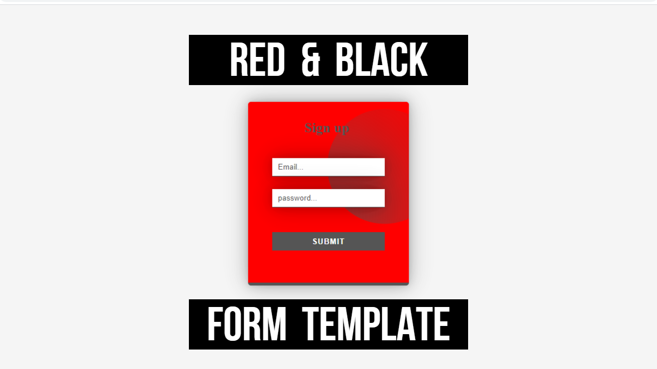 Red & Black Html Form Template