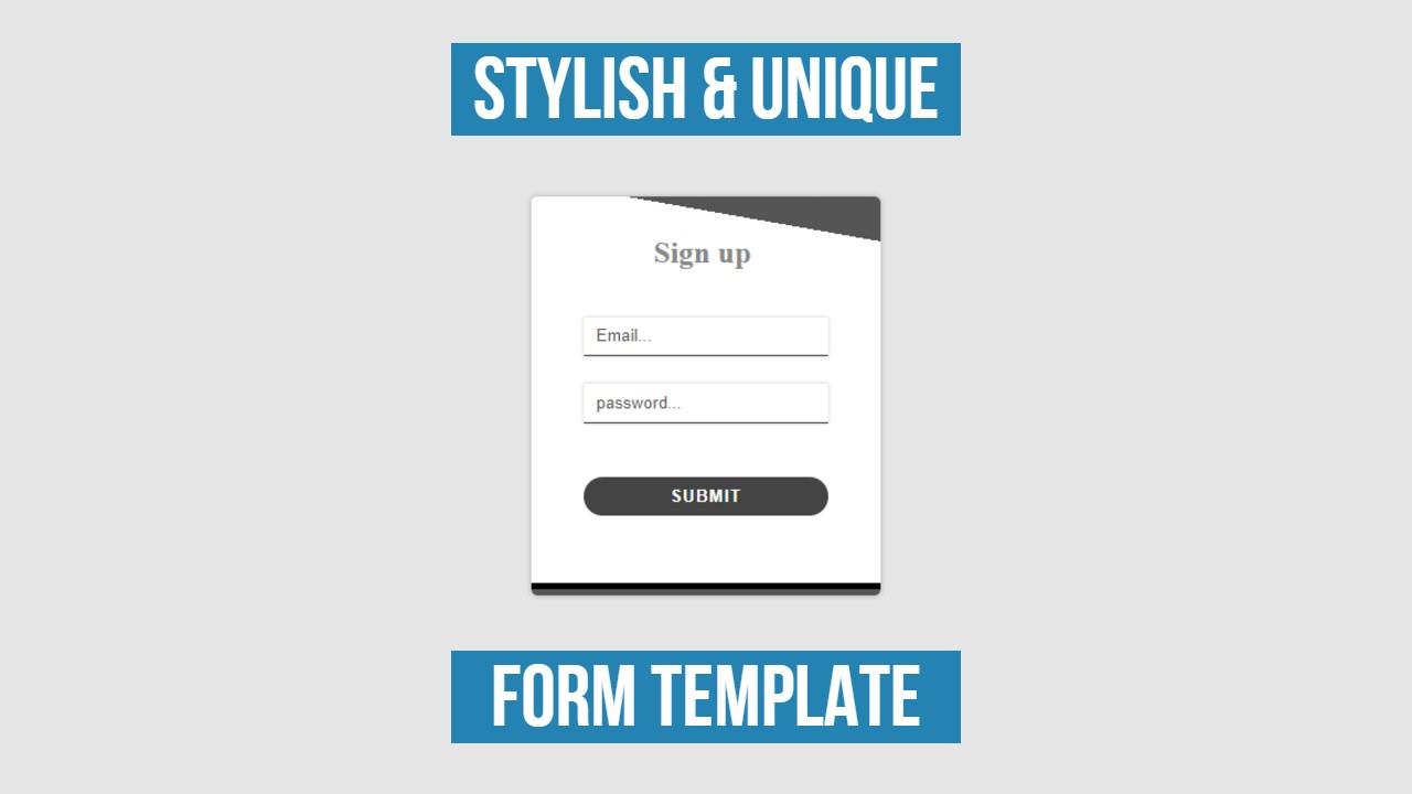 beautiful Stylish And Unique Form Template