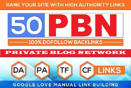 build 50 homepage seo backlinks da 30 plus pa 