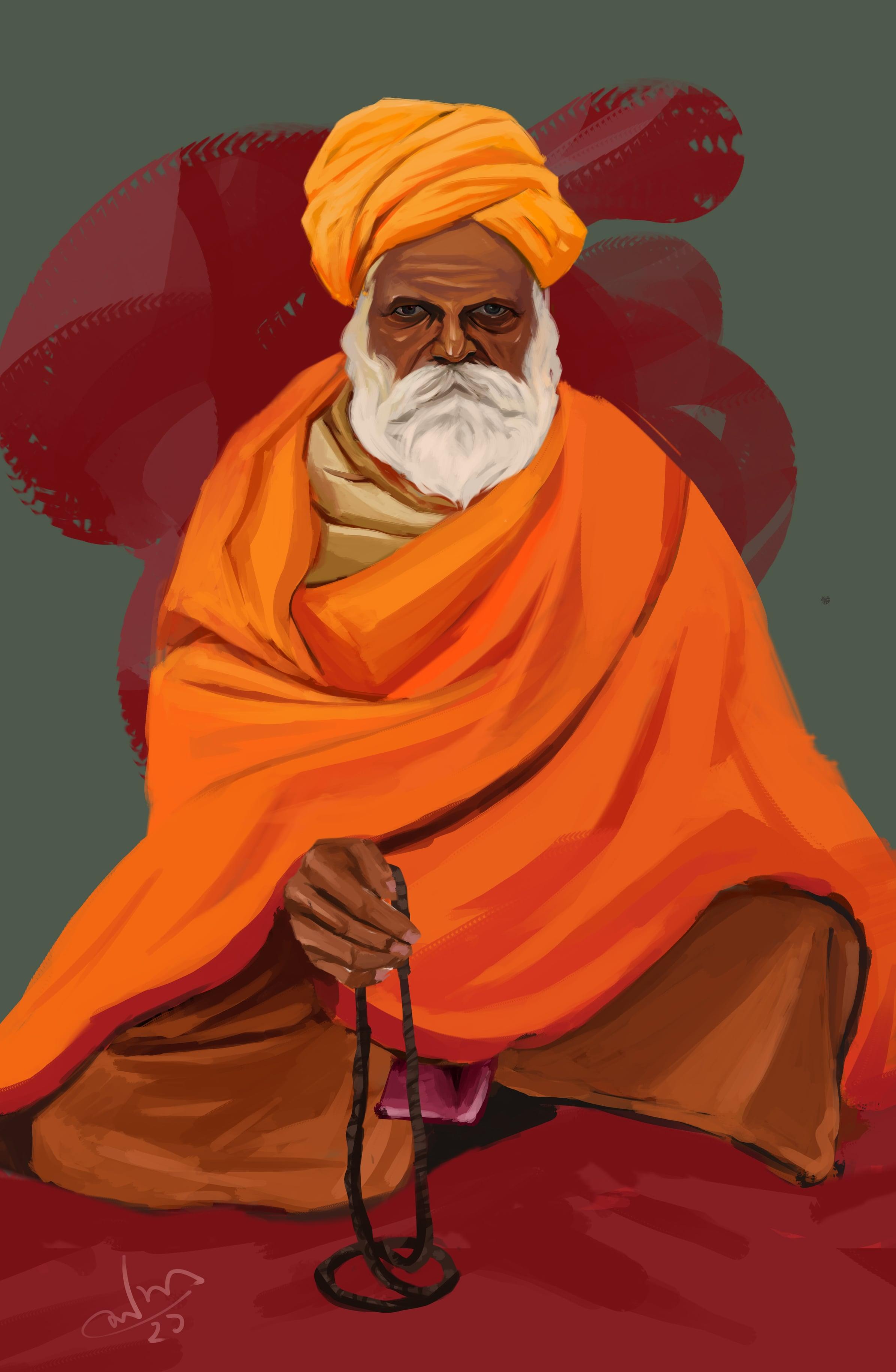 free hand character illustration