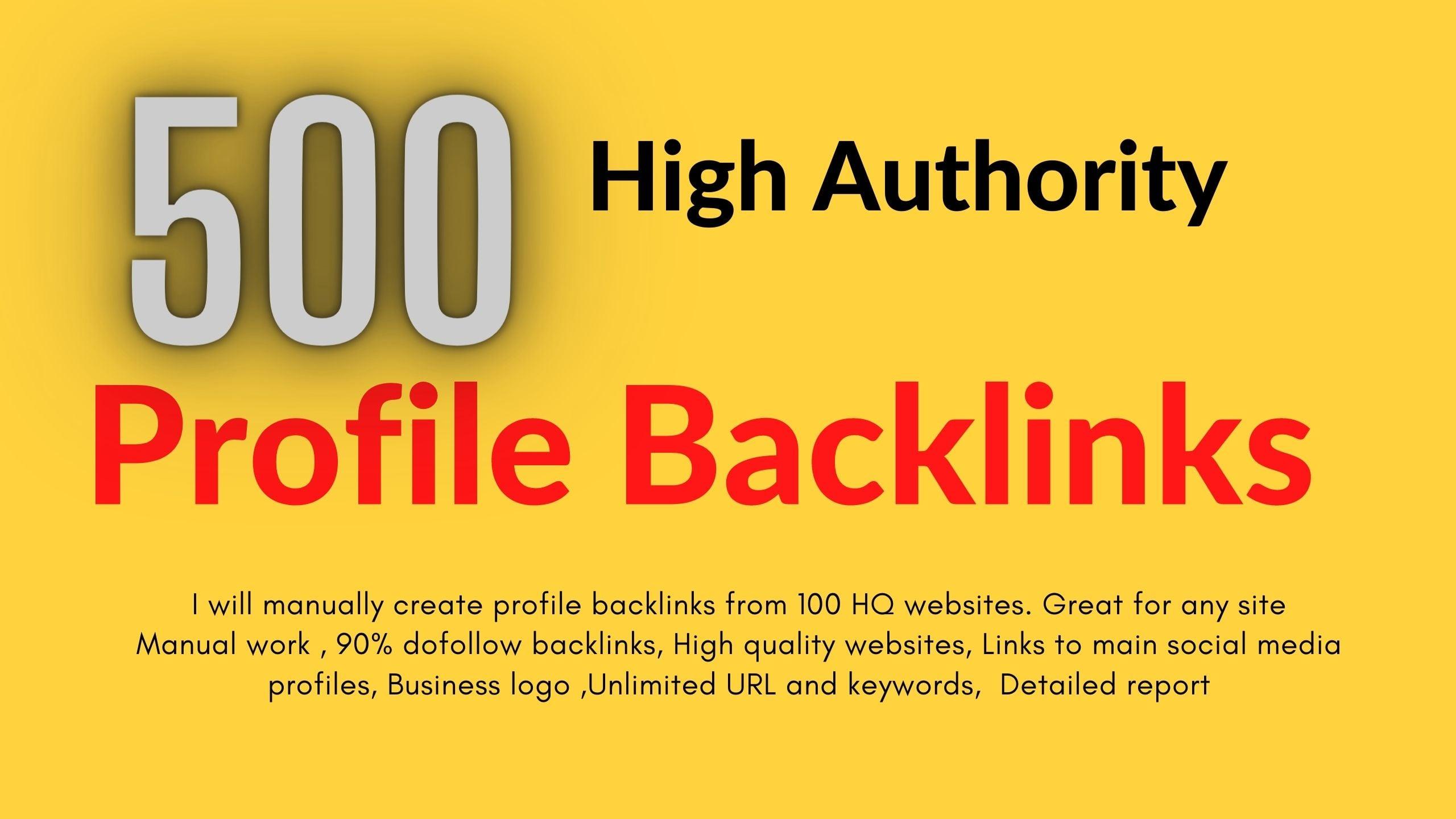 500 SEO manual link building dofollow profile backlinks high da tf dr 