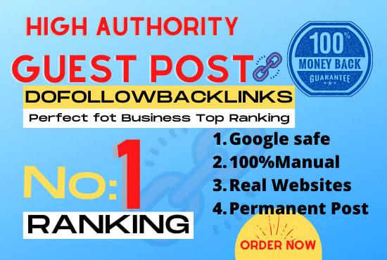 I will do high da guest post on da60+ website with dofollow backlink