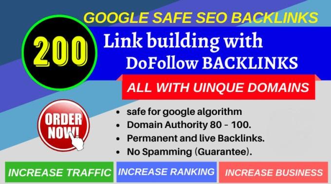  I will build 200 high authority SEO backlinks