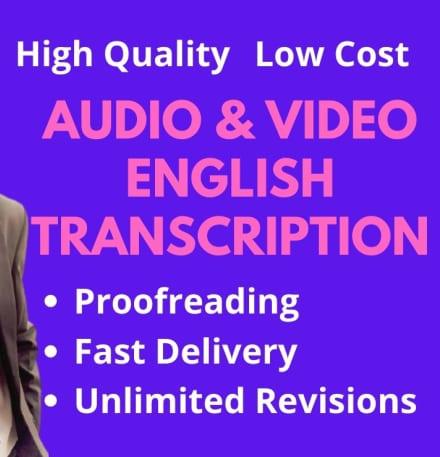 I will transcribe your audio and video transcripts