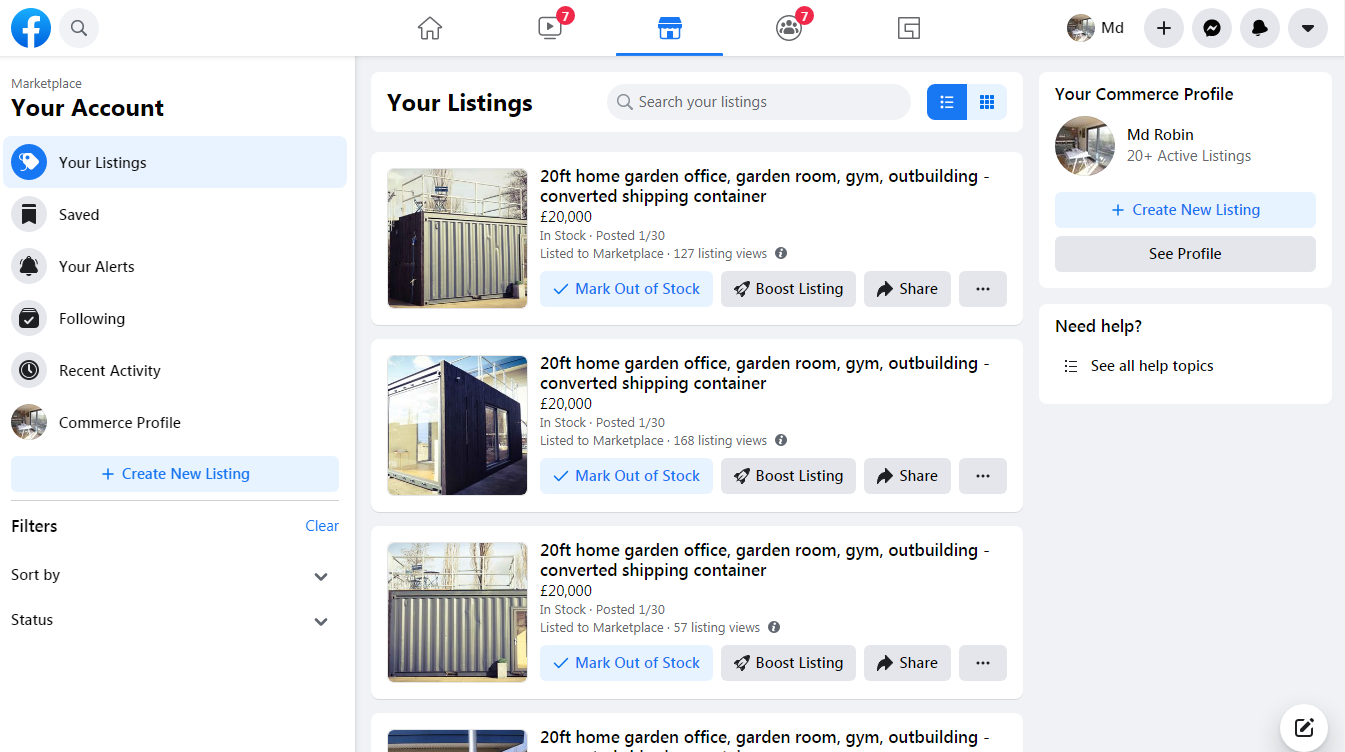 Help you to list your product on Facebook Marketplace to faster your sales