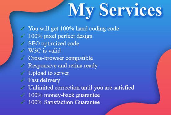 I will convert psd to html, xd to html with responsive bootstrap 4