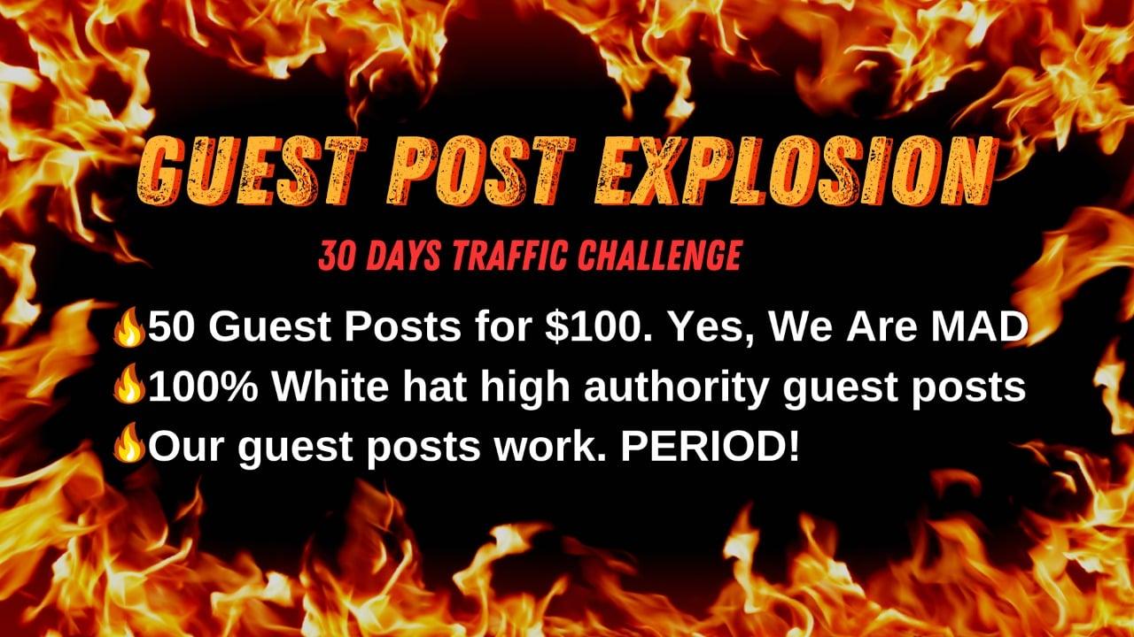 I will do 50 guest posts for an unbelievable price, backlinks from high da websites
