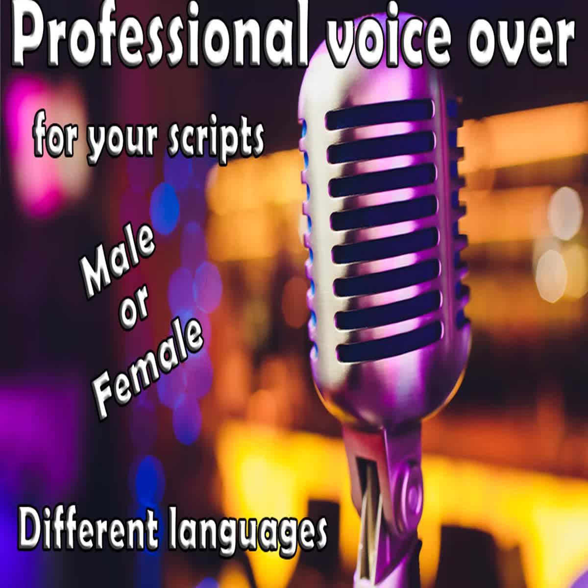 I will record a perfect voice over for your scripts - different languages