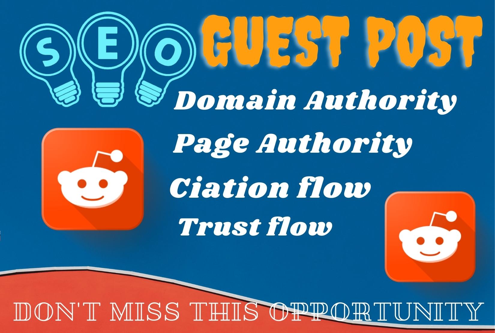 Write and publish 10 Guest post on Reddit.com - DA88