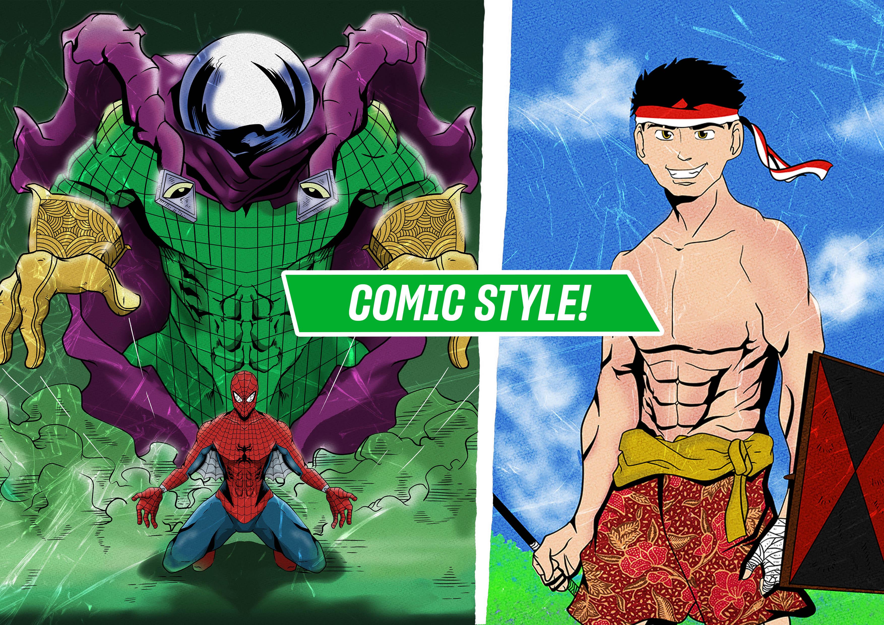 I will draw you with comic or anime style