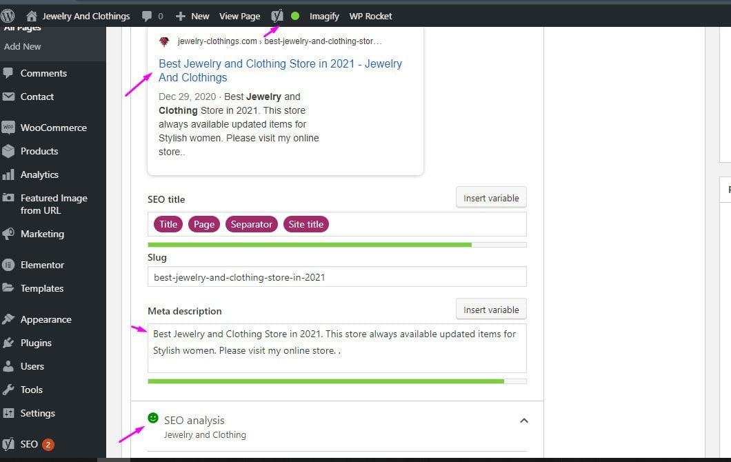 do on page SEO optimization for wordpress and shopify store 