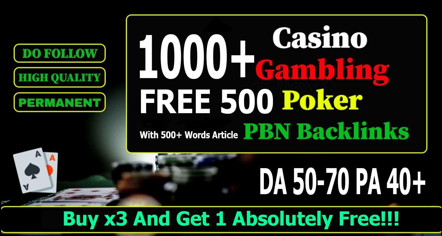 Get 1000 Web 2.0 Casino, Gamebling, Poker PBN Dofollow Backlinks improve your website ranking
