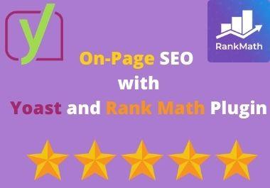 I will do complete on page seo with yoast seo and rank math plugin 