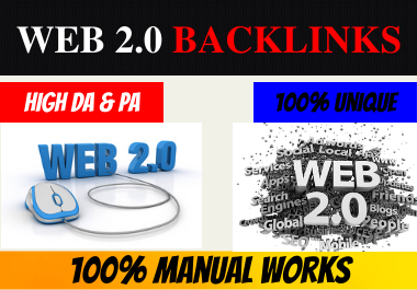25 Web2.0 High Authority Permanent Contextual unique Natural Dofollow backlinks