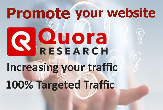 I will promote your website with 4 HQ massive Quora answers
