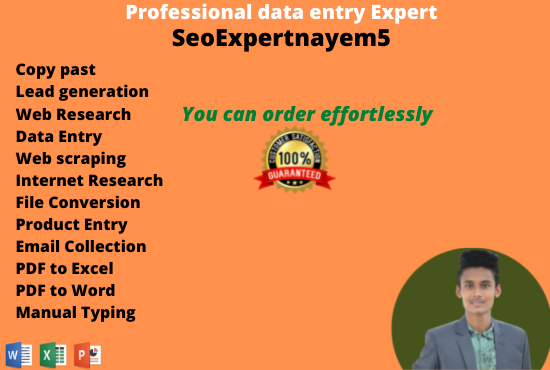 I will do data entry copy past, Lead generation, web research, web scraping