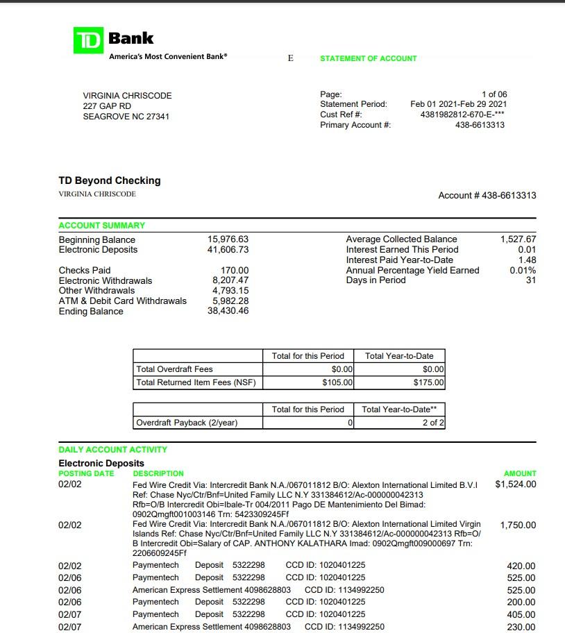 do any bank statement for ppp and sba loan