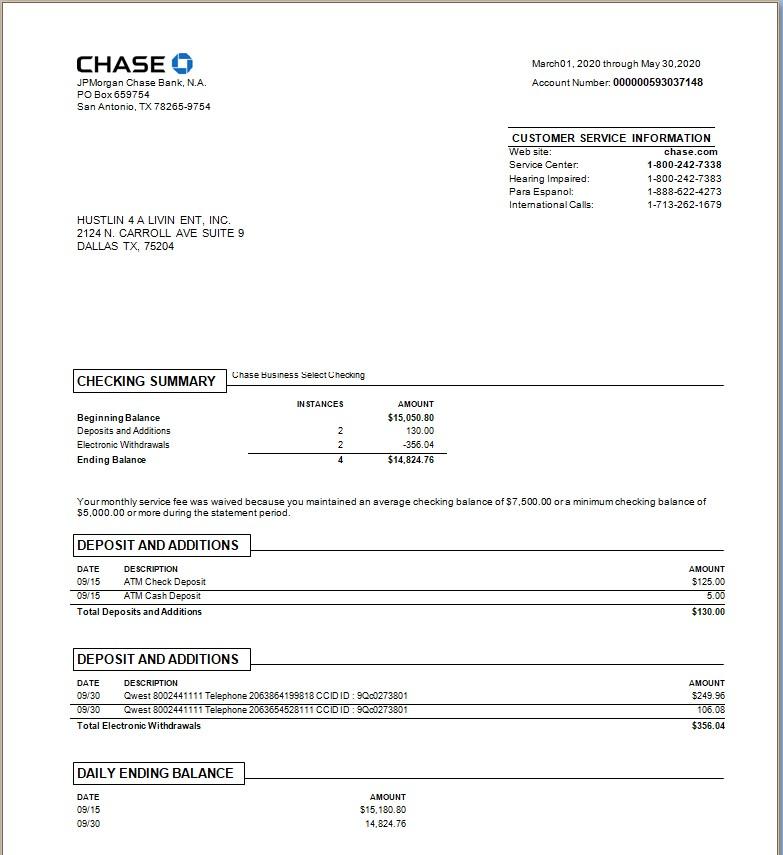 do any bank statement for ppp and sba loan