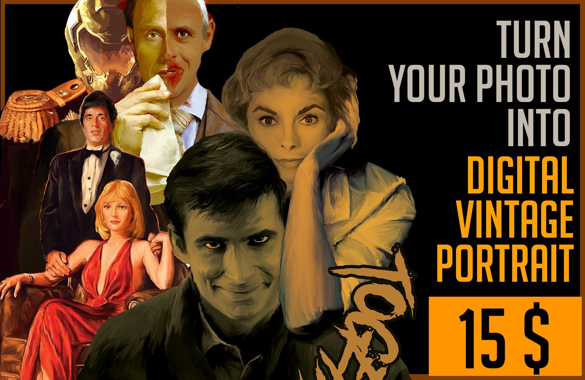 Turn Your Photo Into Vintage Digital Portrait