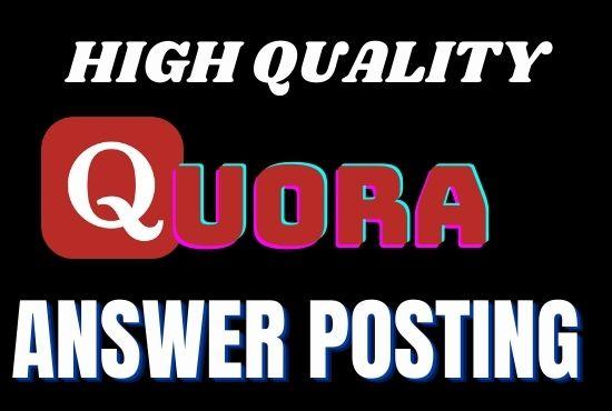 I will provide your website with 3 High Quality granted Quora answer posting