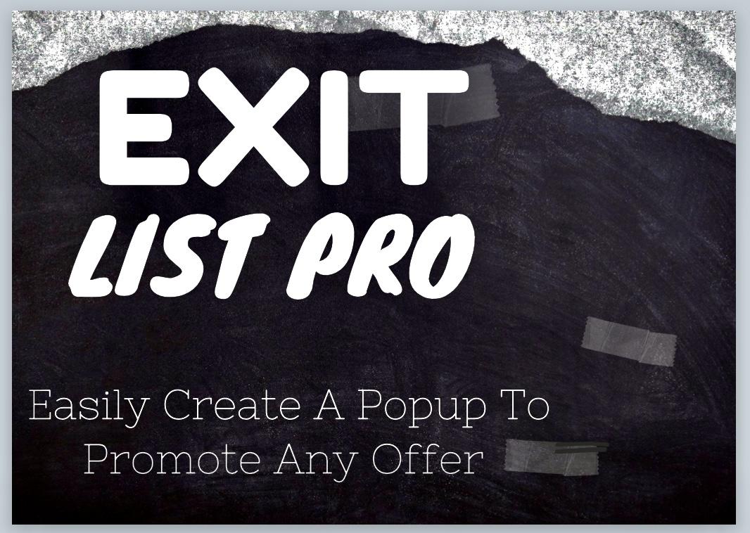 Exit list pro, add powerful exit pop up to web page