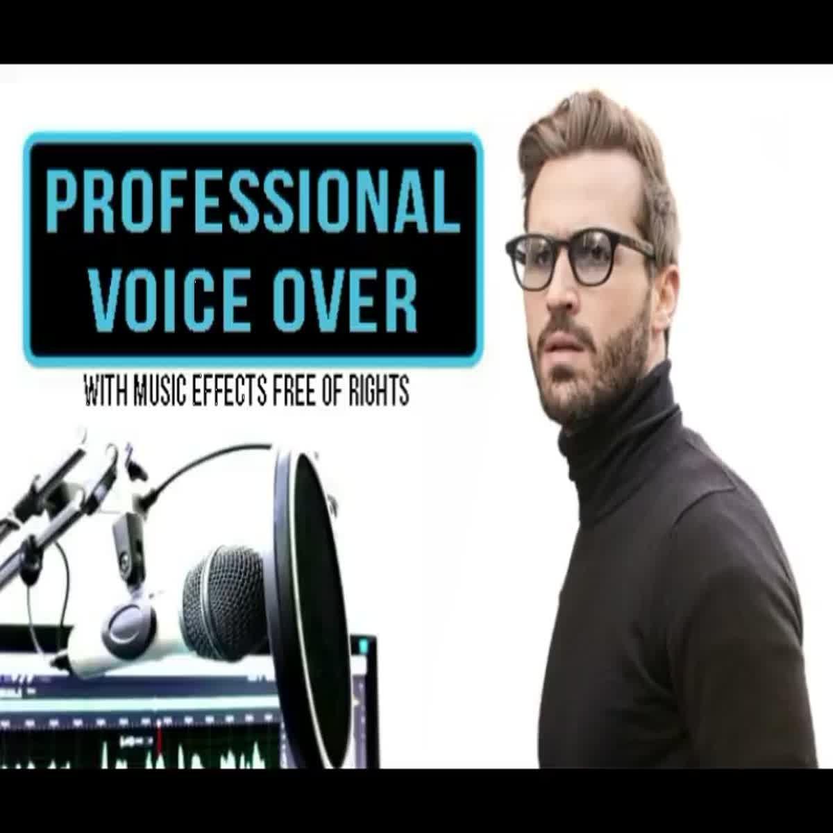I will record a natural, professional male voice, voice over for you - up to 500 words