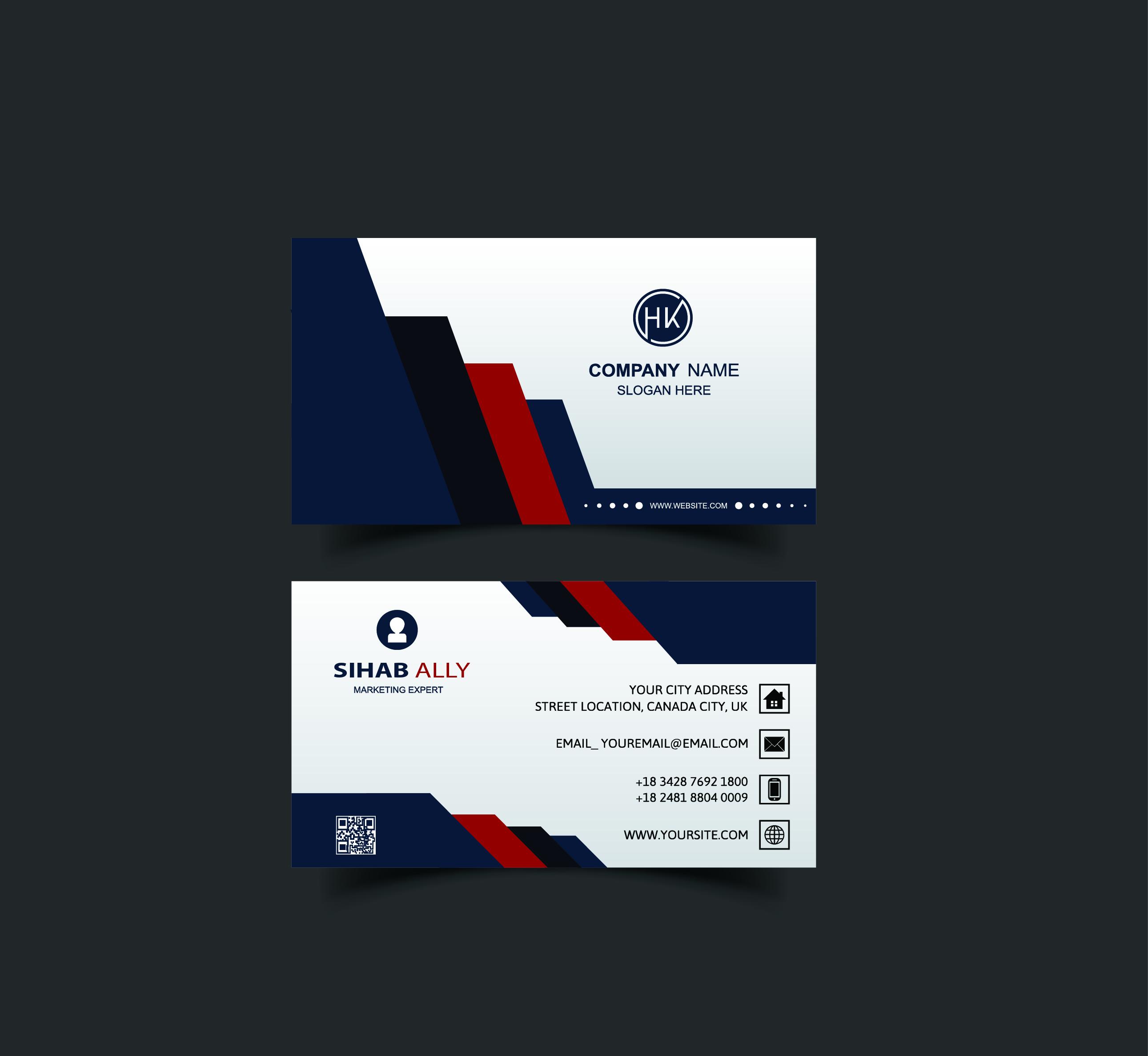 Design professional 2 sided business card + unlimited Revisions