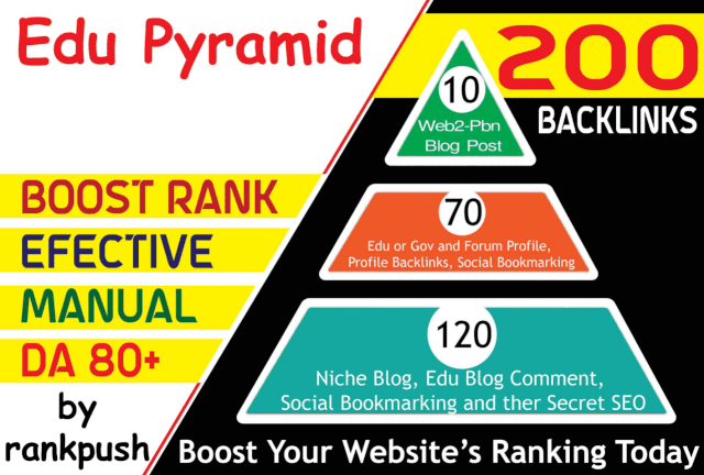 Massive Edu and Gov Link Pyramid SEO 200 Backlinks for Your Website's Natural Ranking 
