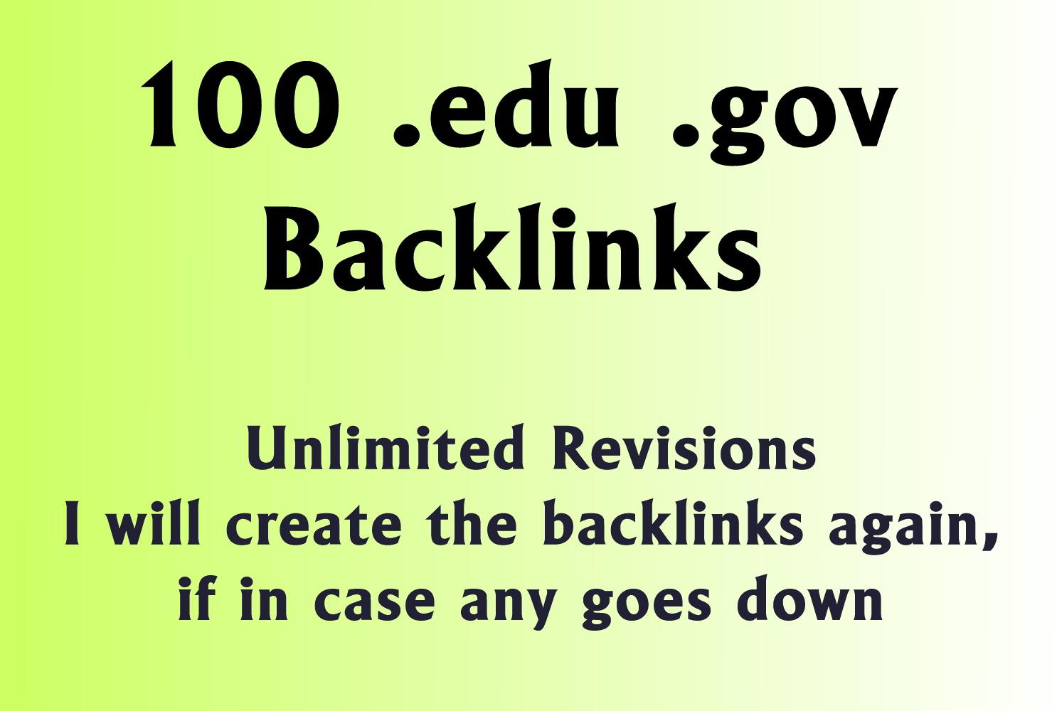 100 high DA edu gov backlinks for off page SEO link building