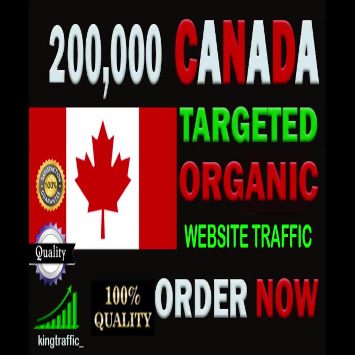 Send 200,000 High Quality Canada Targeted Real and Active Website visitors for your Website